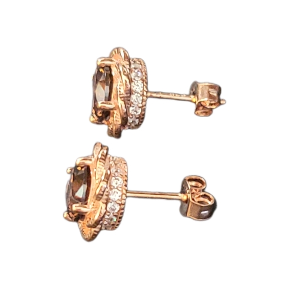 Bella Luce Esotica 10k Rose Gold 925 NWT Stud Earrings - Picture 3 of 6